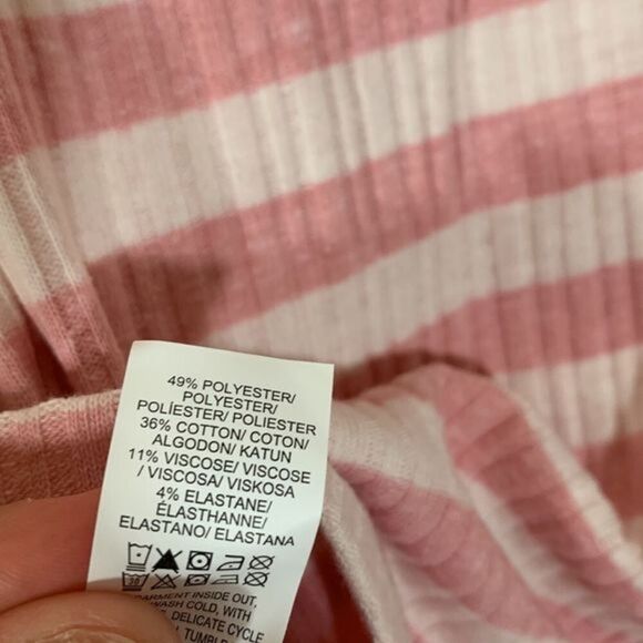 Lucky Brand Pink & White Striped Long Sleeve Top NWT - Picture 9 of 9